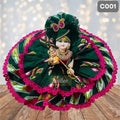 Green Printed Cotton Laddu Gopal Poshak with Matching Pagdi 