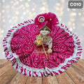 Laddu Gopal Rani Pink Cotton Poshak with Pagdi | Handmade Thakur Ji Dress | C010