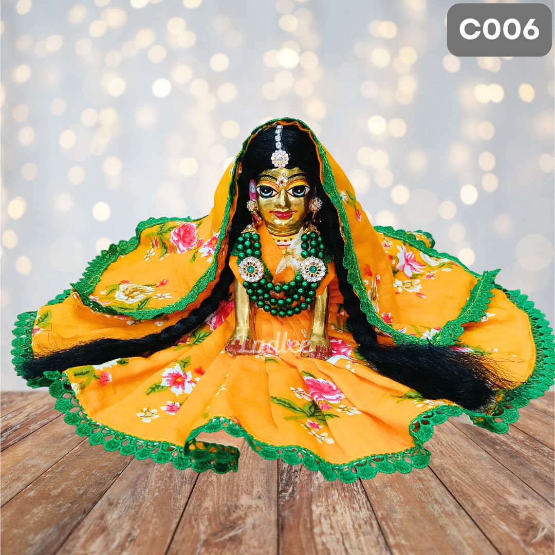 Laddu Gopal Yellow Cotton Poshak with Pagdi | Handmade Thakur Ji Dress | C006