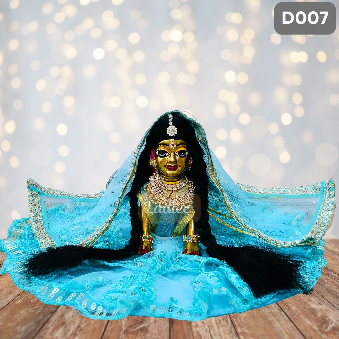 Fancy Sky blue Laddu Gopal Dress with Matching Pagdi | D007