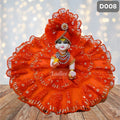 Fancy Orange Laddu Gopal Dress with Matching Pagdi | D008