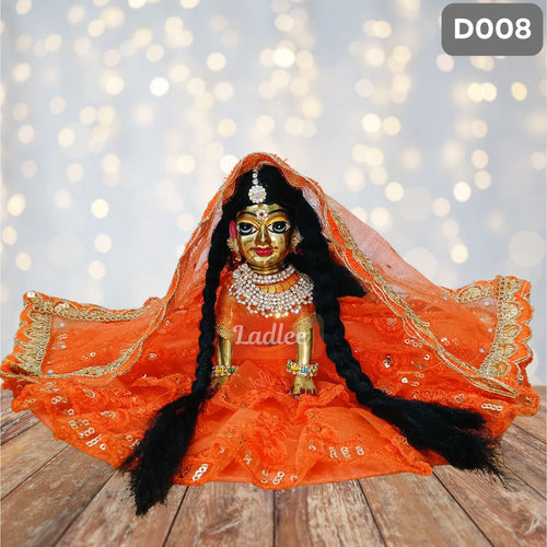 Fancy Orange Laddu Gopal Dress with Matching Pagdi | D008