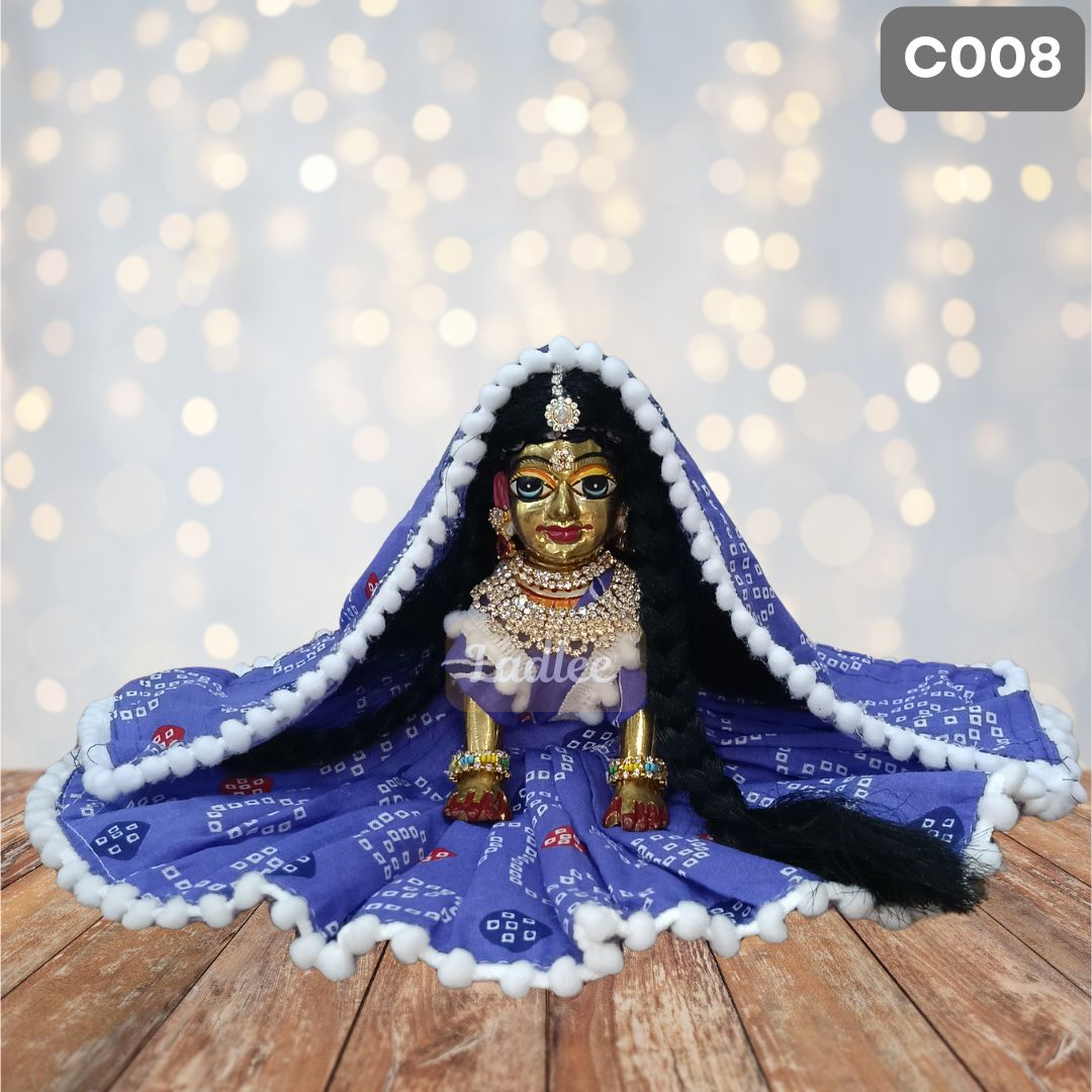 Laddu Gopal Blue Cotton Poshak with Pagdi | Handmade Thakur Ji Dress | C008