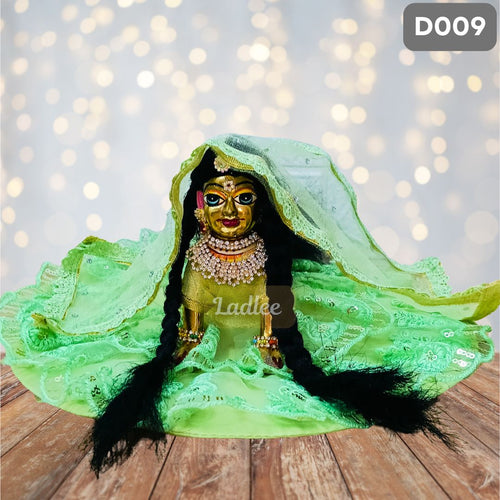 Fancy Pista Green Laddu Gopal Dress with Matching Pagdi | D009
