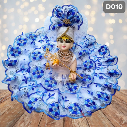 Fancy Blue Laddu Gopal Dress with Matching Pagdi | D010
