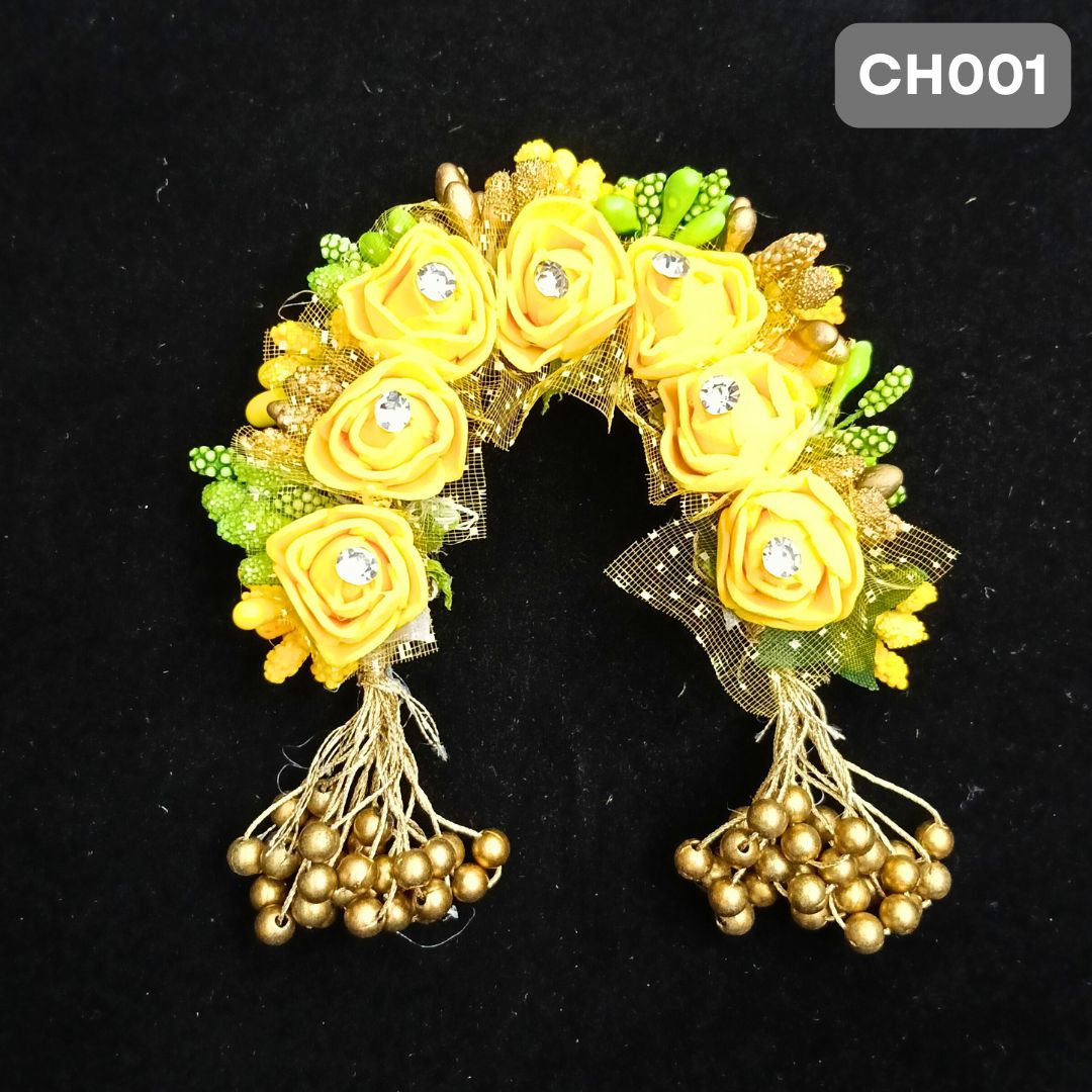Yellow Floral Radha Rani ji Chandrika