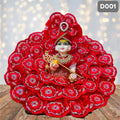 Fancy Red Laddu Gopal Dress with Matching Pagdi