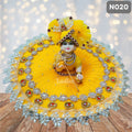 Yellow Net Laddu Gopal Poshak with Matching Pagdi | N020