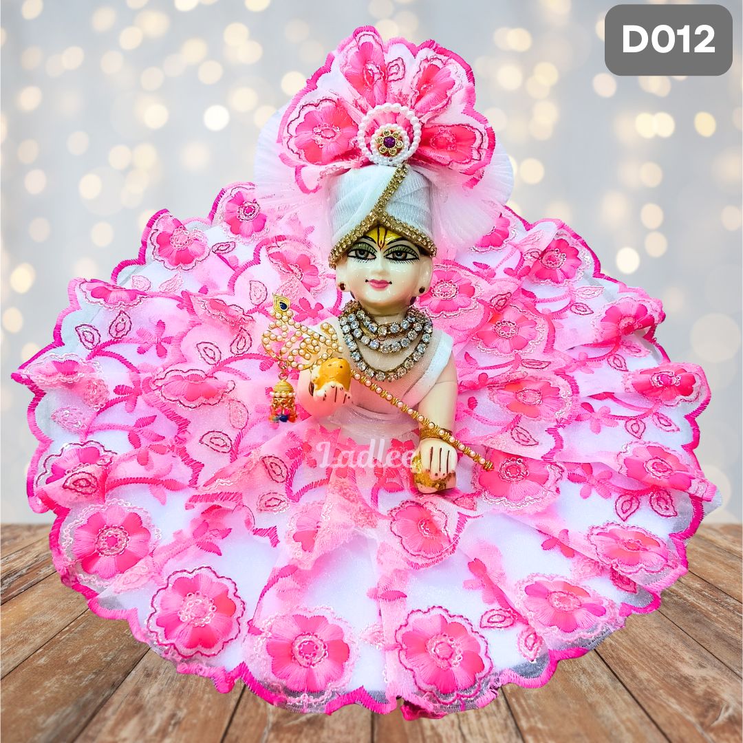 Fancy Pink Laddu Gopal Dress with Matching Pagdi | D012