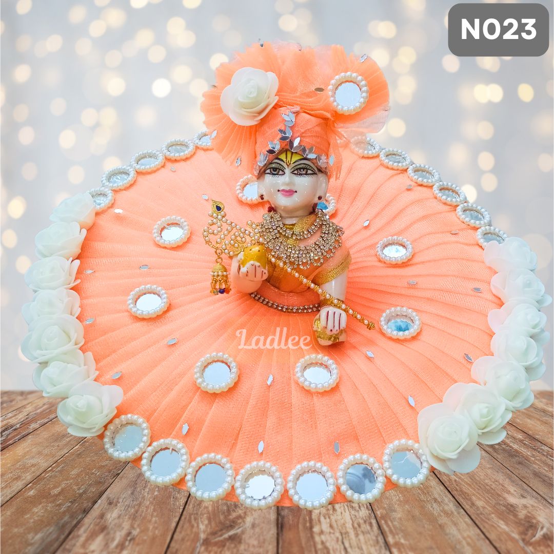 Peech Net Laddu Gopal Poshak with Matching Pagdi | N023