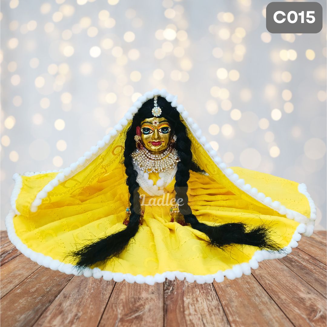 Laddu Gopal  Yellow chicken pure Cotton Poshak with Pagdi | C015