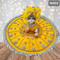 Yellow Net Laddu Gopal Poshak with Matching Pagdi | N002