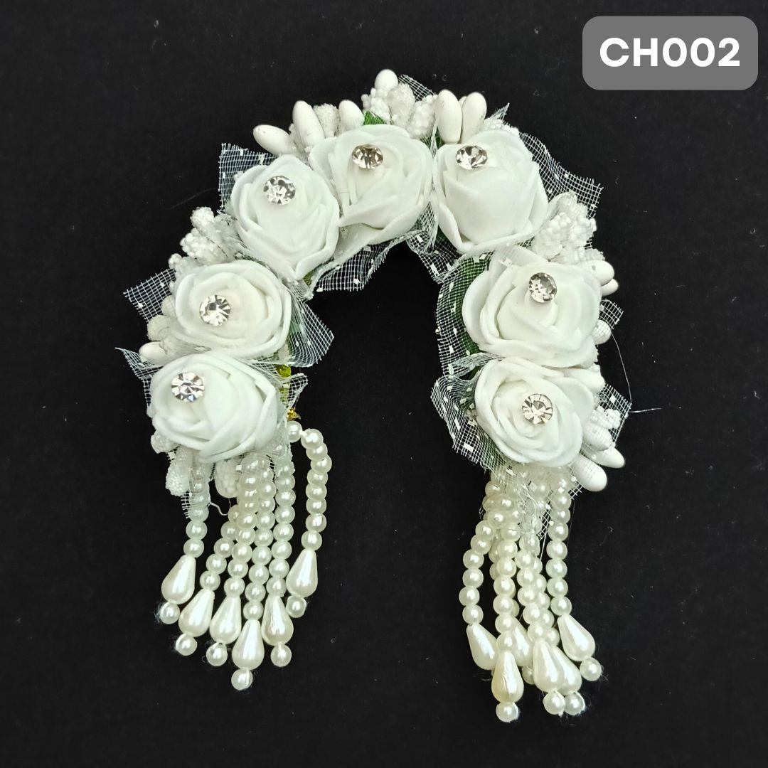 White Floral Radha Rani ji Chandrika