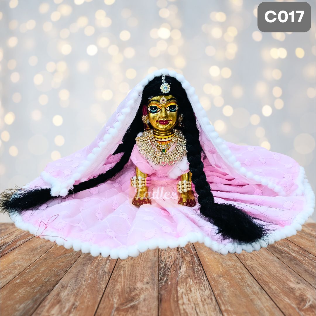 Laddu Gopal Pink chicken pure Cotton Poshak with Pagdi | C017