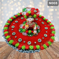 Red Net Laddu Gopal Poshak with Matching Pagdi | N003