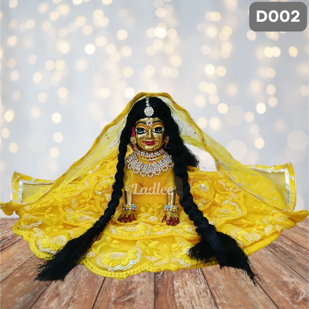Fancy Yellow Laddu Gopal Dress with Matching Pagdi | D002