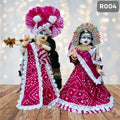 Rani Pink Cotton Radha Krishna Dress (Jodi) with Pagdi & Dupatta 
