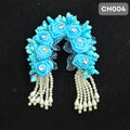 Sky Blue Floral Radha Rani ji Chandrika 