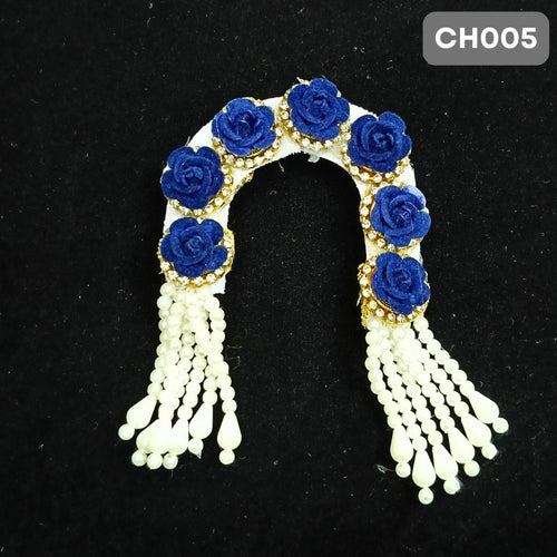 Blue Floral Radha Rani ji Chandrika