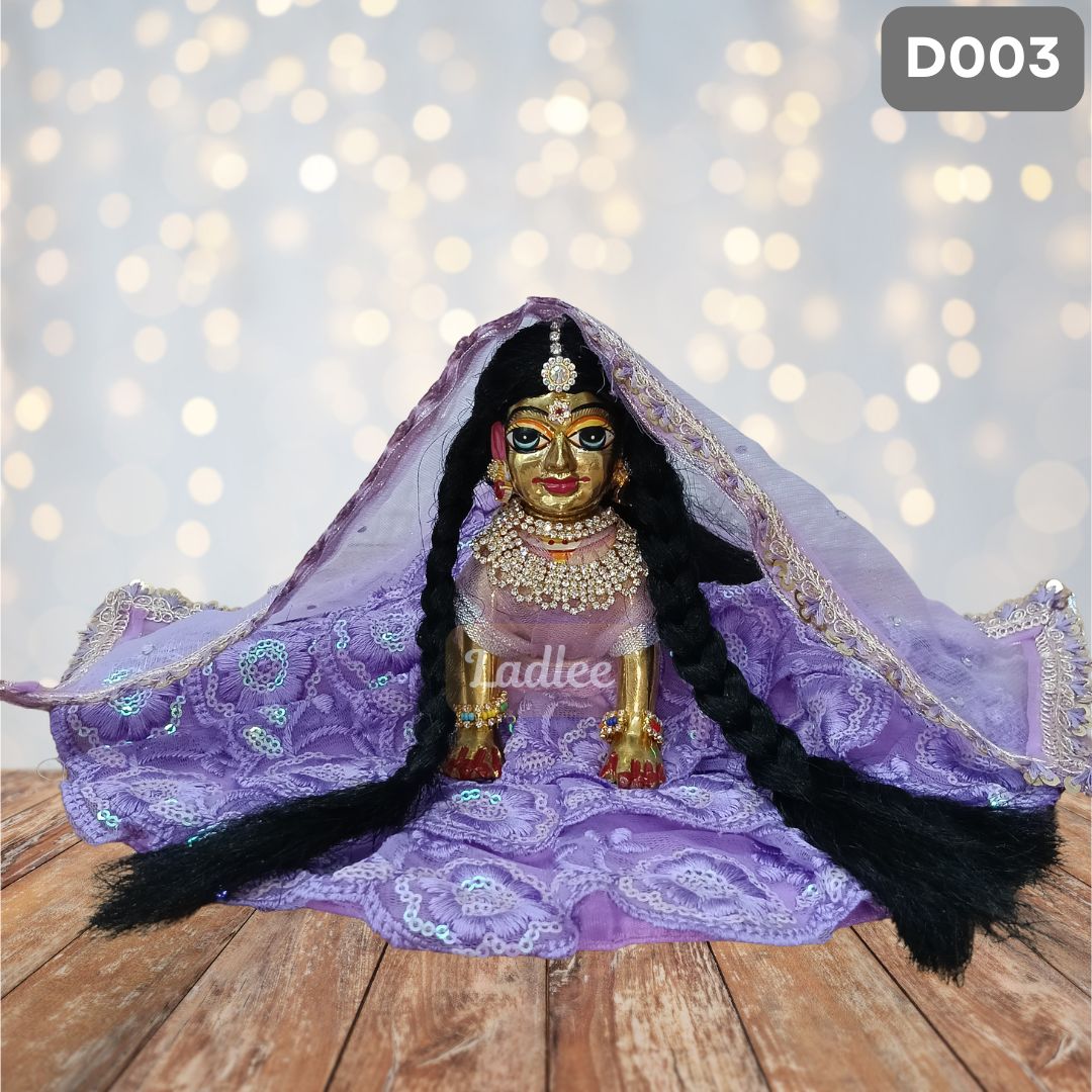 Fancy Purple Laddu Gopal Dress with Matching Pagdi | D003