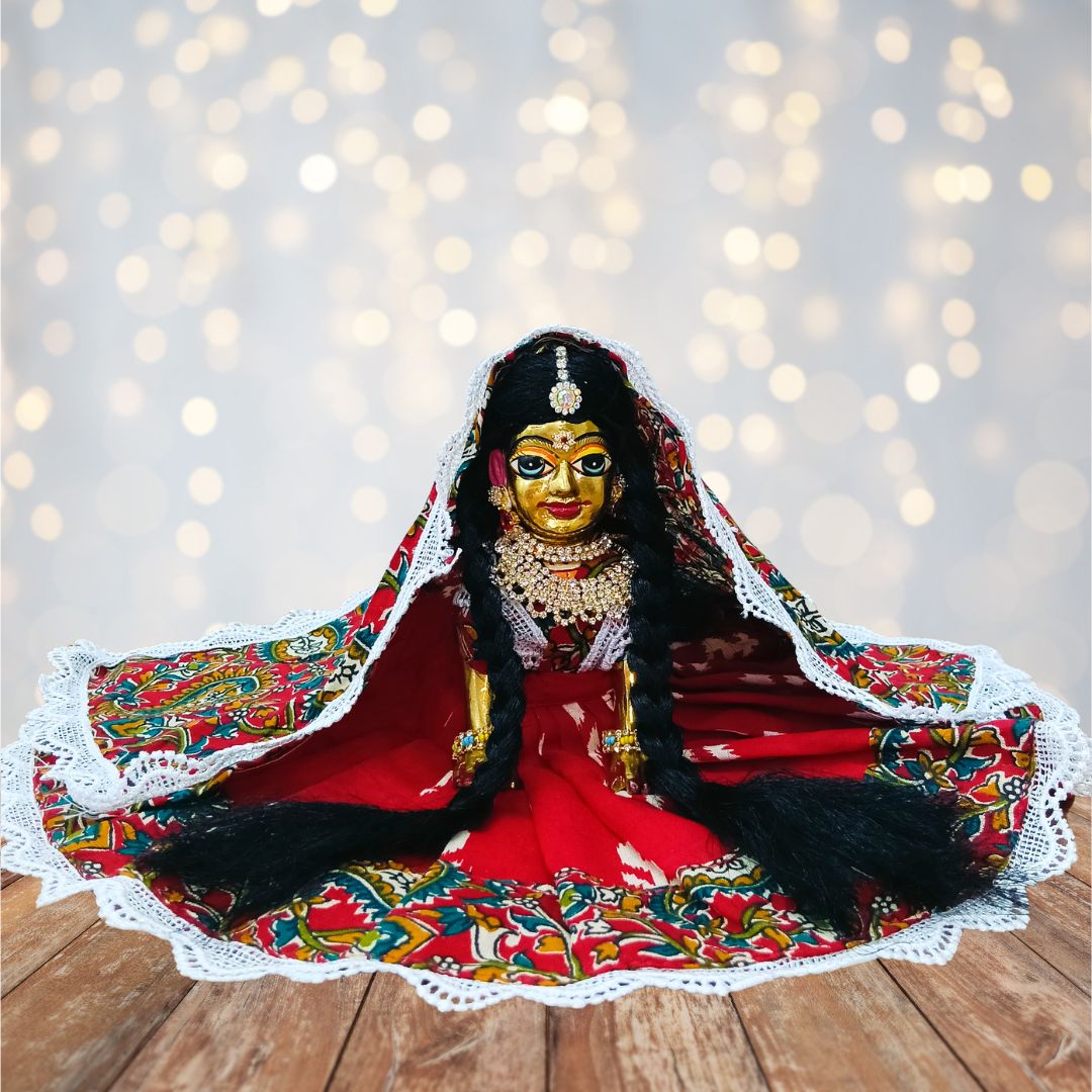 Laddu Gopal Red Cotton Poshak with Pagdi | Handmade Thakur Ji Dress | C003