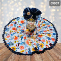 Laddu Gopal Multi Color Floral Cotton Poshak with Pagdi | Handmade Thakur Ji Dress | C007