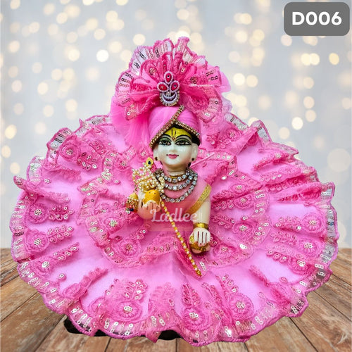 Fancy Pink Laddu Gopal Dress with Matching Pagdi | D006
