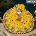 Yellow Stone Work Poshak for Laddu Gopal | JSDL001