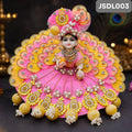 Pink and Yellow Designer Poshak for Laddu Gopal | JSDL003
