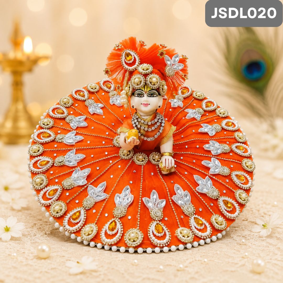 Orange Poshak for Laddu Gopal With Matching Pagdi | JSDL020