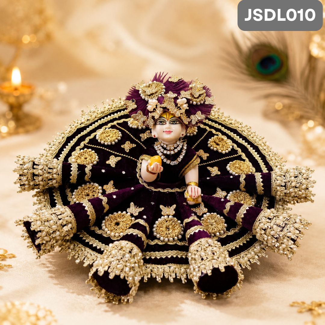 Wine  Poshak for Laddu Gopal With Matching Pagdi | JSDL010
