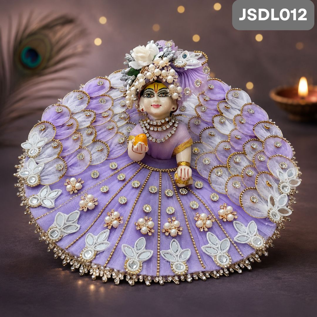 Lavender  Poshak for Laddu Gopal With Matching Pagdi | JSDL012