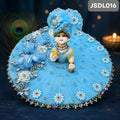 Sky Blue  Poshak for Laddu Gopal With Matching Pagdi l | JSDL016