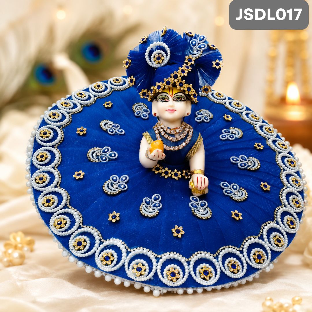 Royal Blue Poshak for Laddu Gopal With Matching Pagdi | JSDL017