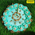 Elegant Floral Sea Green Laddu Gopal Dress with Matching Pagdi | RTN007