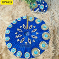 Royal Blue Laddu Gopal Dress with Floral Embellishments and Matching Pagdi | Handcrafted Gopal Poshak | RTN035