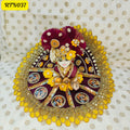 Wine Stone Work Pearl Work Floral Zari Poshak for Laddu Gopal | RTN037