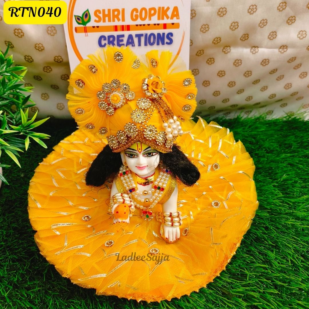Golden Yellow Laddu Gopal Dress | RTN040