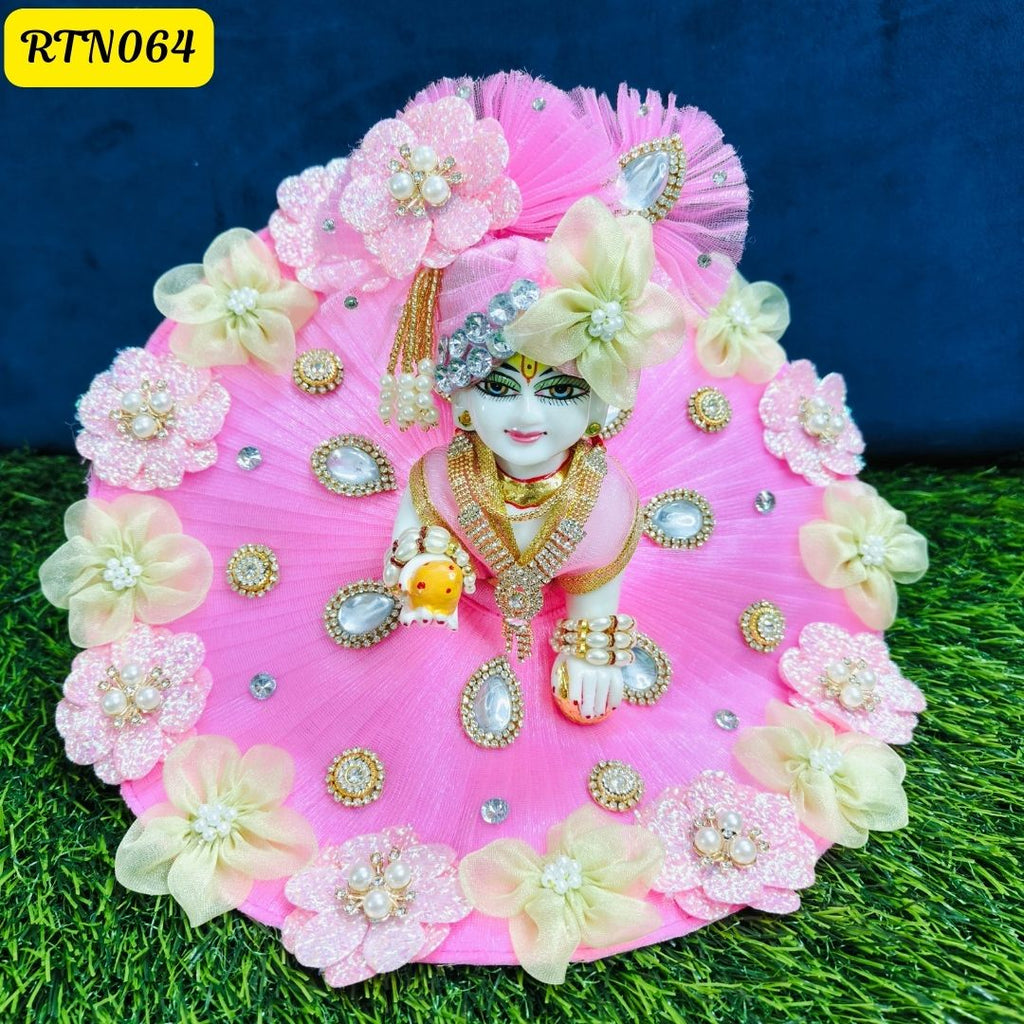 Delicate Pink Laddu Gopal Net Poshak | RTN064