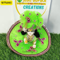 Green Pearl Work Zari Floral Poshak for Laddu Gopal | RTN095