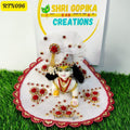 Red and White Laddu Gopal Dress with Matching Pagdi | RTN096