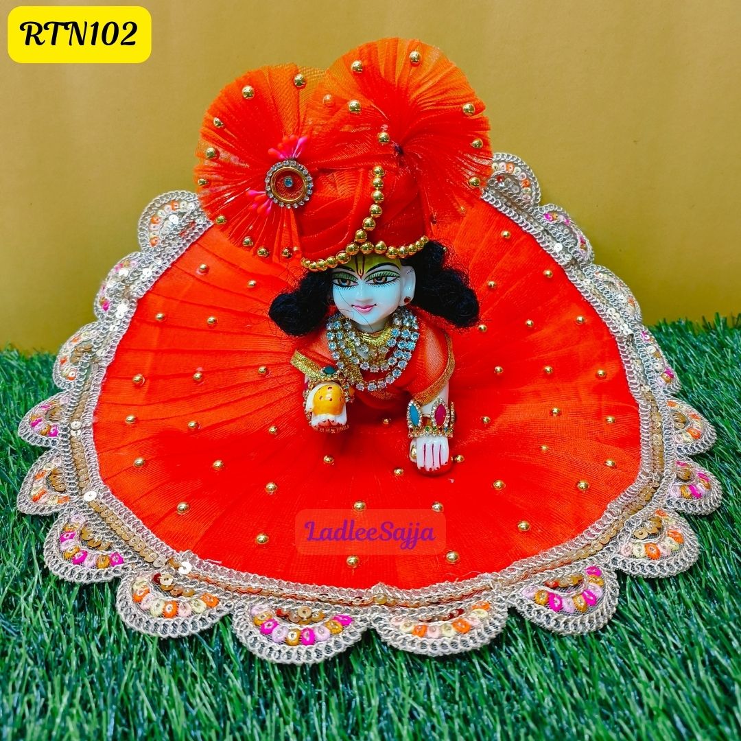 Bright Orange Laddu Gopal Dress | RTN102