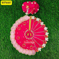Elegant Red and Pink Laddu Gopal Dress with Floral Border | RTN107