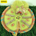 Pista Green Stone Work Zari Beads Poshak for Laddu Gopal | RTN112