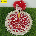 Graceful Marron and Silver Laddu Gopal Dress with Pearl Borders | RTN116