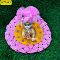 Pink Stone Work Beads Poshak for Laddu Gopal | RTN143