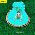 Sea Green Stone Work Zari Beads Poshak for Laddu Gopal | RTN155