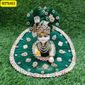 💚 Elegant Dark Green Laddu Gopal Dress with Stone Work - RTN165 ✨