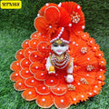 🧡 Vibrant Orange Laddu Gopal Dress with Floral & Pearl Accents - RTN168 ✨