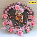 Pink Grey Floral Stone Work Beads Poshak for Laddu Gopal | RTN202